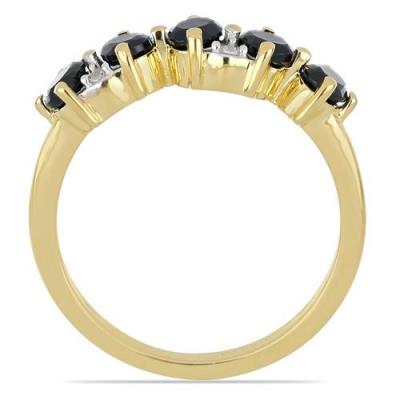 BUY NATURAL BLACK ONYX MULTI GEMSTONE RING IN STERLING SILVER